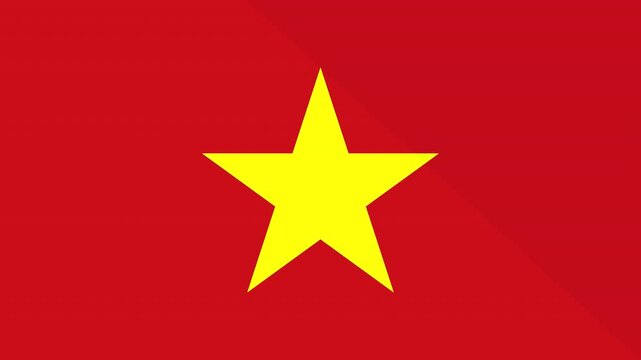 Animation of the appearance and disappearance of a flat flag 2D Vietnam