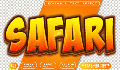 Safari Jungle Wildlife Forest Fully Editable Vector Text File