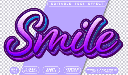 Smile Purple Joy Happy Laughter Fully Editable Vector Text File