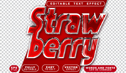 Strawberry Red Candy Fruit Juice Fully Editable Vector Text File