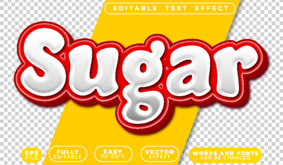 Sugar White Sweet Fully Editable Vector Text File
