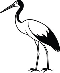 Obraz premium marabou stork vector art illustration.