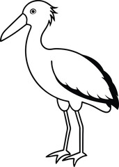 shoe bill silhouette line art 