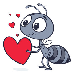 Fototapeta premium cute ant in white background