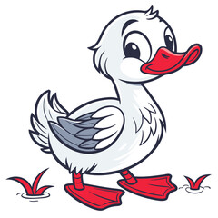 Obraz premium cute duck in white background