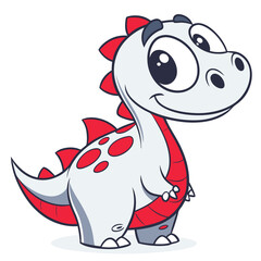 Obraz premium cute dino in white background