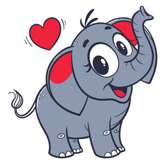 cute elephant in white background