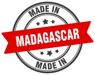 Made in Madagascar round sign. Made in Madagascar stamp.