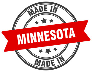 Made in Minnesota round sign. Made in Minnesota stamp.