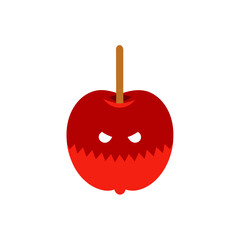 candy apple with fangs vector illustration