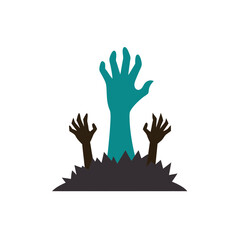 creepy hands coming out of ground vector illustration