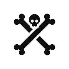 crossed bones halloween icon vector illustration