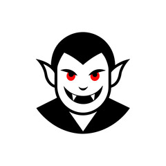 grinning vampire face icon vector illustration