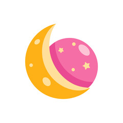 moon shaped candy vector illustration