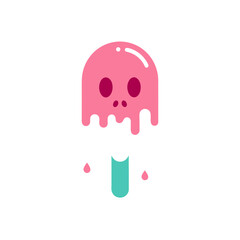 melting ghost ice cream vector illustration