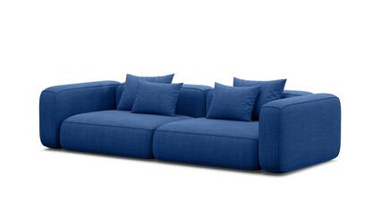 Sofa on transparent background with shadow. Furniture for the modern interior, web design, and presentation.