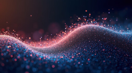 Waves of round, small glitter particles flowing seamlessly in abstract design. Perfect for adding modern touch to your creative projects, presentations or branding