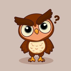 cartoon image of an owl with a confused expression