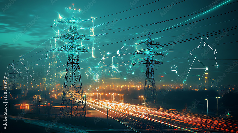 Aufkleber an ai powered system automating smart grid management by analyzing real time electricity demand and 