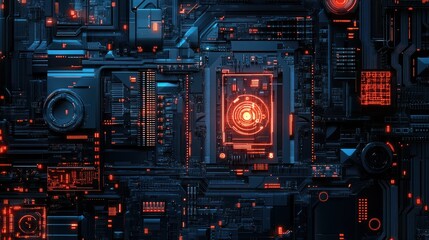 technology chip electronic computer backgrounds concept communication circuit network digital board data optic industry internet big data business