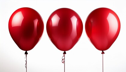 red balloons isolated on white