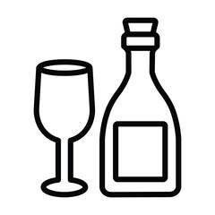 Champagne line icon , vector, pixel perfect, illustrator file 
