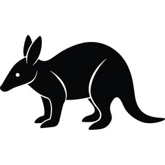 Aardvark silhouette vector illustration Aardvark plans black colour vector, Aardvark silhouette icon, aardvark silhouette black silhouette vector, Aardvark silhouette vector illustration.