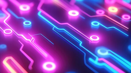 A futuristic circuit technology background pulses with electronic energy, blending sleek digital patterns and glowing circuits, embodying the essence of innovation and cutting-edge digital concepts