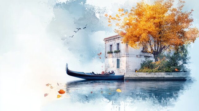 Venice Canal: Colorful Oil Painting with Gondola, Rich Details, Soft Lighting, Sepiatone Aesthetic Chaos 15