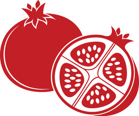 Pomegranate fruit isolated on a white background