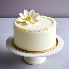 white wedding cake with frosting