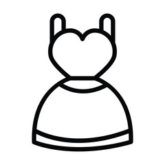 wedding dress ine icon , vector, pixel perfect, illustrator file 
