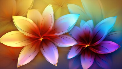 Obraz premium Abstract floral design in vivid hues