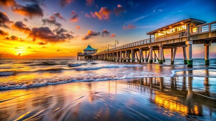 Galveston Island Jetty Pier Beach: Stunning High-Resolution Coastal Landscape
