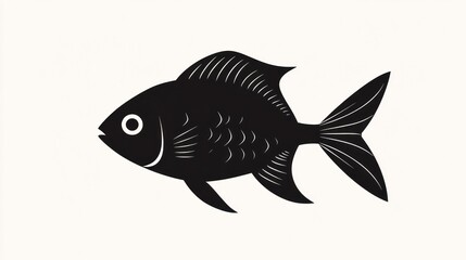 Fototapeta premium Silhouette of a Fish, Simple, Clean Design, Suitable for Logo or Icon