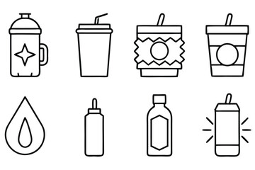 Energy Drink Line Art Unique Concept for Graphic Design 