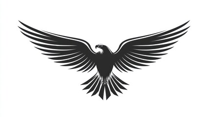 Fototapeta premium Powerful eagle in flight, symbolic graphic design, for use in logo or graphic art
