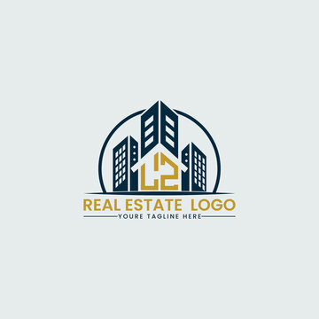 Elegant LZ Real Estate Logo with Urban Skyline