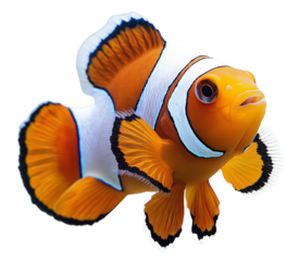 A solitary fish against a black background