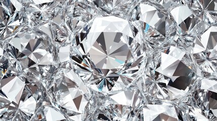 Sparkling diamonds background, close-up view of many brilliant cut gems.