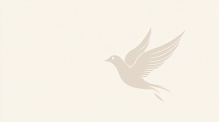 Simple bird in flight, minimalist design, peaceful, background, stock image, for use in design or branding