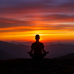 Sunrise Meditation Peaceful Yoga Pose