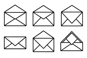 Envelope Line Art Illustration for Unique Hand Drawn Sketch Design 