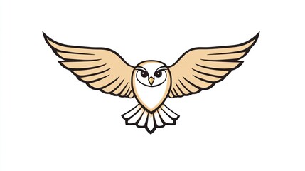 Obraz premium Cartoon owl in flight, vector graphic design, perfect for a logo or children's book