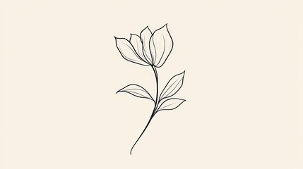 Obraz premium Simple line art flower illustration