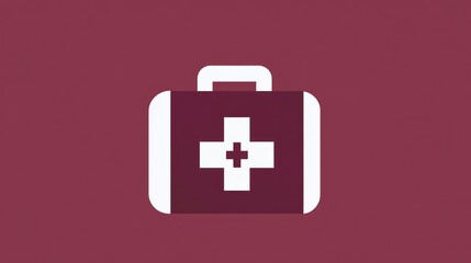 Fototapeta premium Medical First Aid Kit Icon on Solid Background