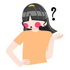 Women confused expression vector illustration
