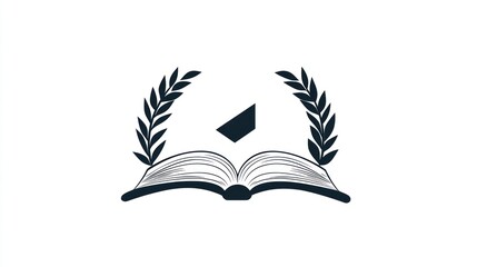 Open book emblem, academic achievement