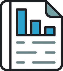 Colorful report icon in modern flat style, ideal for data visualization, business analytics, documents, dashboards, and use in web or graphic design projects.