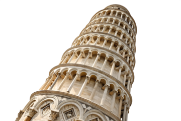 leaning tower png Isolated on white background
